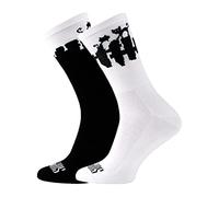 Support Calcetines de ciclismo para hombre, tecnología transpirable de fibra antideslizante, unisex, divertidos patrones de ciclista, Cats Slack&White 42-44 EU