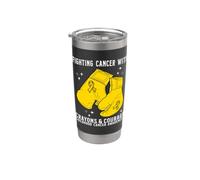 Support Childhood Cancer Awareness Items Gifts Gold Cancer Vaso térmico de acero inoxidable de doble pared