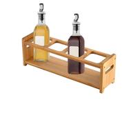 Support De Bouteille D'huile - Berceau D'épices À Quatre Slots, Organisateur De Rack De Table, Économiseur D'espace D'armoire | Support Accessoire Culinaire En Bois Durable, Stations De Préparation Al