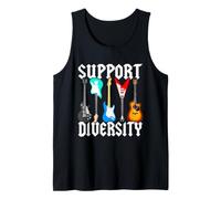 Support Diversity Guitarrista LGBT Tolerancia Guitarra Camiseta sin Mangas