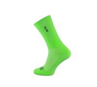 SUPPORT lineS - Calcetines de ciclismo acanalados de alto rendimiento, transpirables, absorben la humedad, ajuste elástico para senderismo, caminar, escalar, andar en bicicleta, Verde fluo, 10-11