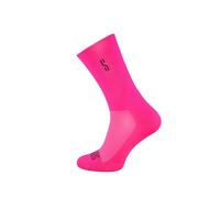 SUPPORT lineS - Calcetines de ciclismo acanalados de alto rendimiento, transpirables, absorben la humedad, ajuste elástico para senderismo, caminar, escalar, andar en bicicleta, Rosa fluo, 8-9