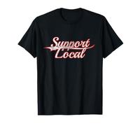 Support Local Small Business Community Love Vintage Varsity Camiseta