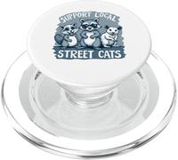Support Local Street Cats Skunk Raccoon Opossum Funny Art PopSockets PopGrip para MagSafe