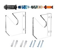 Support Mural Pour Skateboard - Support Robuste En Acrylique, Présentoir Élégant Pour Planche À Roulettes | Support Sécurisé Pour Skateboard, Support Mural Pratique Pour Longboard Et Skateboard, Prése