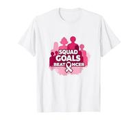 Support Squad Cáncer de Mama: los Objetivos del escuadrón vencen al cáncer Camiseta, Hombre, Blanco, S