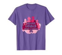 Support Squad Cáncer de Mama: los Objetivos del escuadrón vencen al cáncer Camiseta, Hombre, Morado Jaspeado, 3XL