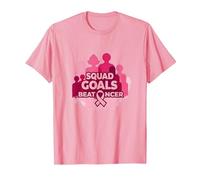 Support Squad Cáncer de Mama: los Objetivos del escuadrón vencen al cáncer Camiseta, Hombre, Rosado, S