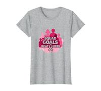 Support Squad Cáncer de Mama: los Objetivos del escuadrón vencen al cáncer Camiseta, Mujer, Gris Jaspeado, M