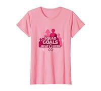 Support Squad Cáncer de Mama: los Objetivos del escuadrón vencen al cáncer Camiseta, Mujer, Rosado, XL