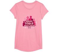 Support Squad Cáncer de Mama: los Objetivos del escuadrón vencen al cáncer Camiseta, Niñas, Rosado, XS