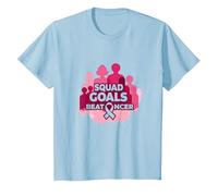 Support Squad Cáncer de Mama: los Objetivos del escuadrón vencen al cáncer Camiseta, Niños, Azul Bebé, 8 años