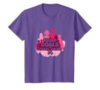 Support Squad Cáncer de Mama: los Objetivos del escuadrón vencen al cáncer Camiseta, Niños, Morado Jaspeado, 8 años