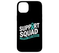 Support Squad - Cinta verde azulado para concienciación sobre el cáncer de cuello uterino Carcasa para iPhone 14 Plus