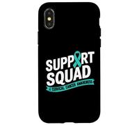 Support Squad - Cinta verde azulado para concienciación sobre el cáncer de cuello uterino Carcasa para iPhone X/XS