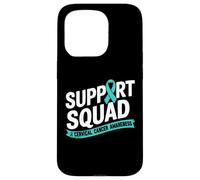 Support Squad - Cinta verde azulado para concienciación sobre el cáncer de cuello uterino Carcasa para iPhone 15 Pro