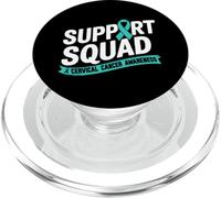 Support Squad - Cinta verde azulado para concienciación sobre el cáncer de cuello uterino PopSockets PopGrip para MagSafe