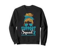 Support Squad Teal Ribbon Adicción Recuperación Conciencia Sudadera
