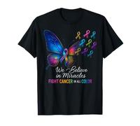 Support The Cancer We Believe in Miracles Fight In All Color Camiseta