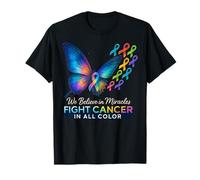 Support The Cancer We Believe in Miracles Fight In All Color Camiseta