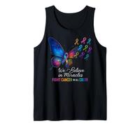 Support The Cancer We Believe in Miracles Fight In All Color Camiseta sin Mangas