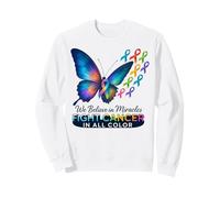 Support The Cancer We Believe in Miracles Fight In All Color Sudadera