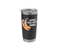 Support Your Fruity Friends Gay Pride Outfit Ally LGBTQ LGBT Vaso térmico de acero inoxidable de doble pared