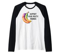 Support Your Fruity Friends LGBTQ Gay Pride Ally Queer LGBT Camiseta Manga Raglan
