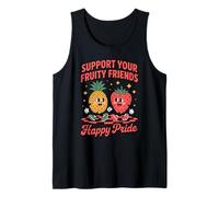 Support Your Fruity Friends Tolerancia Lgbtq Arco iris Camiseta sin Mangas