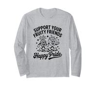Support Your Fruity Friends Tolerancia Lgbtq Arco iris Manga Larga