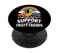 Support Your Fruity Friends Tolerancia Lgbtq Arco iris PopSockets PopGrip Adhesivo