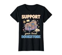 Support Your Local Bookstore Summer Bookish Books Lover Camiseta gráfica económica, Mujer, Negro, XL