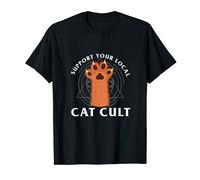 Support Your Local Cat Cult Gothic And Occult Cat Camiseta