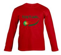 Supportershop - Camiseta para niño Portugal L/S, Rojo, FR: 2 XL (Talla Fabricante: 12 años)