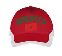 Supportershop Fútbol Marruecos Gorra, Rojo, FR: Talla única (Talla del Fabricante Talla One sizeque) EU