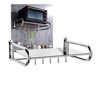 Supporto a parete per microonde da 40 cm, ripiano per Forno in Acciaio INOX da 50 cm, staffe per ripiani resistenti da 60 cm, soluzioni di stoccaggio a parete per cucina, supporto