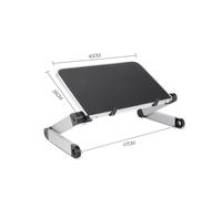 (Supporto nero ingrandito) Supporto da scrivania portatile pieghevole e regolabile per laptop