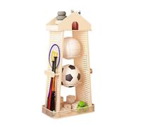 Supporto per Racchette Da Tennis, Supporto per Racchette Da Badminton, Supporto per Racchette A tre Strati, Adatto per Attrezzature Da Fitness, Racchette(Beige)