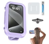 Supporto per Telefono da Doccia, Impermeabile Custodia 480° Rotazione Porta Telefono Doccia, Anti-appannamento Portacelullare Touch Screen HD Scatola per Parete Bagno, per Smartphone Fino a 7"