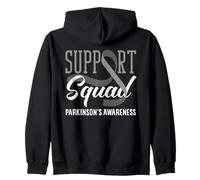 Suppport Squad Gray Ribbon Familia Conciencia de Parkinson Sudadera con Capucha