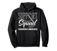 Suppport Squad Gray Ribbon Familia Conciencia de Parkinson Sudadera con Capucha