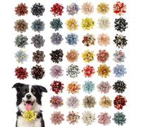 SUPPUIMNT 50 piezas para mascotas multicolor flor collar de perro flor suave y cómodo collar de perro encanto flexible accesorios de cuidado de mascotas accesorios para gatos perros