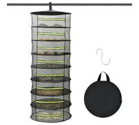 SUPPUIMNT 8 capas de red seca hierbas, estante de secado de hierbas de nailon, soporte estable, estante de secado colgante, malla bien ventilada, secadora de hierbas con cremallera para plantas