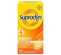 Supradyn Energy Multivitaminas para Todos con Vitaminas, Minerales y Coenzima Q10, Ayuda a Activar y Mantener tu Energía y Reducir el Cansancio, 30 Comprimidos Efervescentes