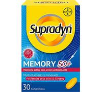 Bayer Multivitaminas Supradyn Memory 50+ – Memoria y concentración, Ginseng y Zinc, 30 comprimidos