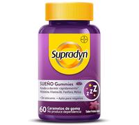 Supradyn Sueño Gummies con Melatonina, Vitamina B6, Pasiflora y Melisa, Ayuda a conciliar el sueño para dormir bien, 60 Gummies