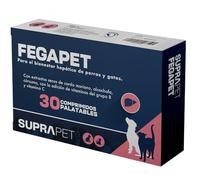 Suprapet Fegapet - Soporte para el hígado de Perros y Gatos 30 tabletas - Alimento complementario Natural para Funciones hepatobiliares con vitaminas, Cardo Mariano, alcachofa, cúrcuma, lespedeza