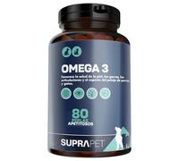 Suprapet Omega 3 para Perros y Gatos Aceite de Pescado, EPA, DHA y Vitamina E 80 Perlas. Alimento Complementario Natural para el Pelaje y Las Articulaciones (80 Unidades, Envase de 1).