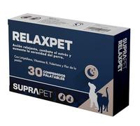 Suprapet Relax Calmante para Perros 30 Comprimidos - Relajante Natural contra el Estrés y el Miedo con L-Triptófano, Vitaminas B, Valeriana, Pasiflora, Espino Blanco, Jengibre.