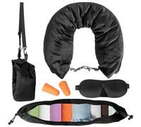 SUPRBIRD Almohada de Viaje Rellenable, Almohada de Cuello rellenable para Viajes, Almohada de Cuello rellena con Ropa, Solo Funda de Almohada de Viaje, sin Relleno, para Viajar En Automóvil o Avión
